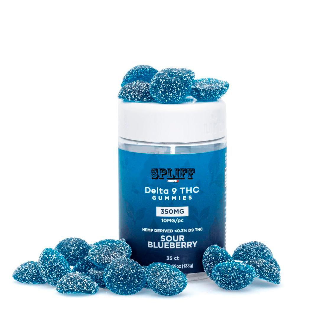 SPLIFF Delta 9 THC Gummies – Sour Blueberry (350 mg Total Delta 9 THC)